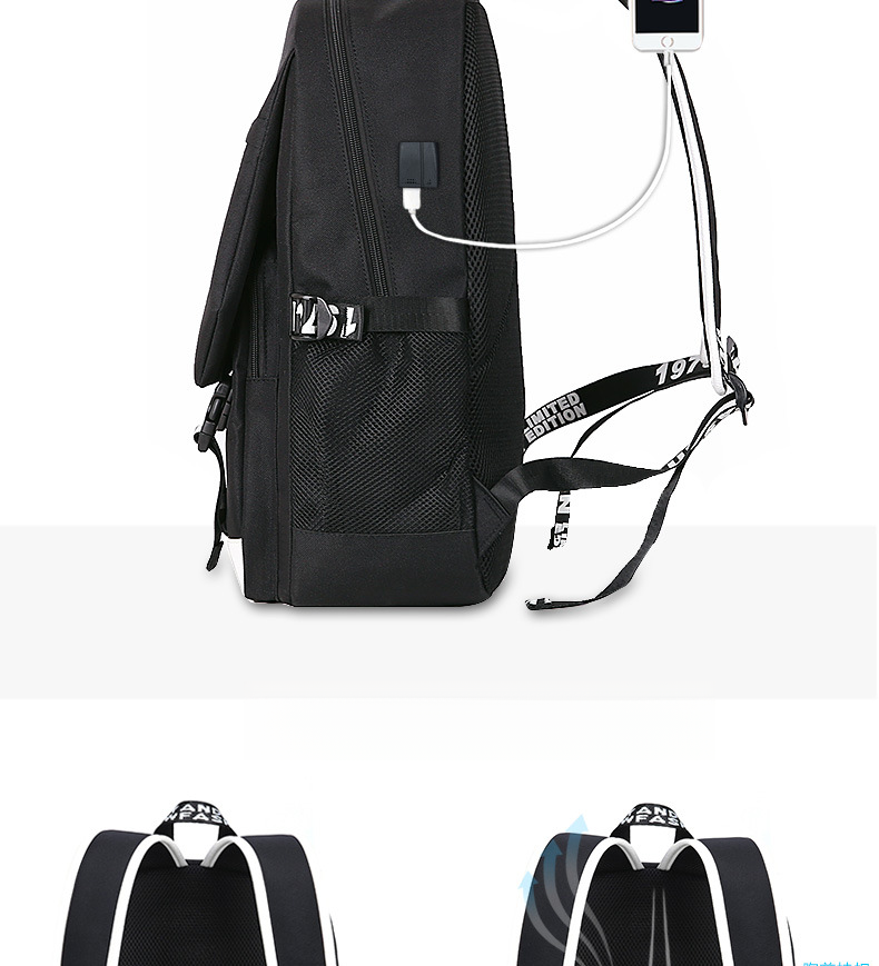 New Student Men's Casual Trend Large Capacity Backpack, Lightweight Spine Protection, Suitable For Middle School Students,_voghion.com
